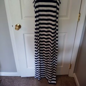 Navy Blue & White maxi dress